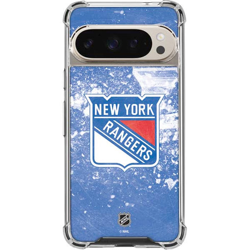 NHL New York Rangers Frozen Pixel 9 Pro XL Clear Case